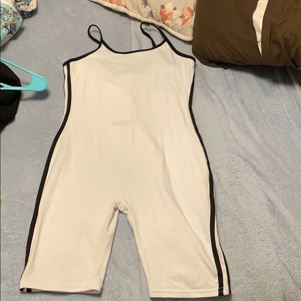 White and black romper